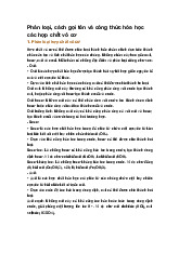 Phân loại, cách gọi tên và công thức hóa học các hợp chất vô cơ