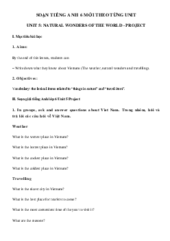 Tiếng Anh lớp 6 Unit 5 Project