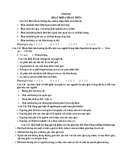 Tài liệu ôn tập chương 4 môn Tâm lý học: Hoạt động nhận thức  | Trường Cao đẳng Kỹ thuật Đồng Nai
