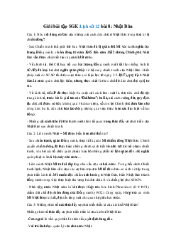 Giải bài tập SGK Lịch Sử 12 bài 8: Nhật Bản