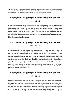 Viết đoạn văn tưởng tượng em là cánh diều bay lượn trên bầu trời (3 mẫu)| Văn mẫu Tiếng việt 10| Cánh diều