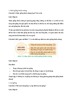 Giải Công nghệ 11 Bài 7: Nhân giống vật nuôi | Cánh diều