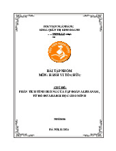 Bài tập nhóm - Phân tích tình huống Tập đoàn Alphanam môn Hành vi tổ chức | Học viện Ngân hàng