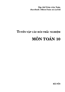 Tuyển tập câu hỏi trắc nghiệm môn Toán 10 (phần 1)