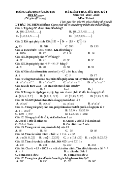 Giải Đề thi giữa học kì 1 môn Toán 6 năm 2023 - 2024 sách Kết nối tri thức với cuộc sống | Đề 2