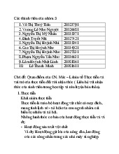 Vai trò của Thực tiễn trong Nhận thức - Liên hệ Bản thân