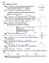 Đề 1 trắc nghiệm Hàm số môn Toán 12