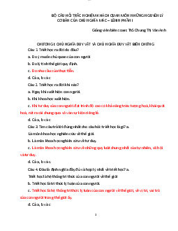 TOP 350 câu hỏi trắc nghiệm Triết học Mác - Lênin (có đáp án)