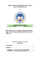 Nội dung và cơ sở lý luận của quan điểm toàn diện; liên hệ với thực tế đổi mới kinh tế ở Việt Nam hiện nay | Bài tập lớn môn triết học mác - lênin
