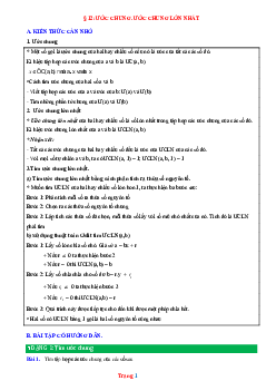 Phương pháp giải Bài 12: Ước chung ước chung lớn nhất Toán 6 Chân trời sáng tạo