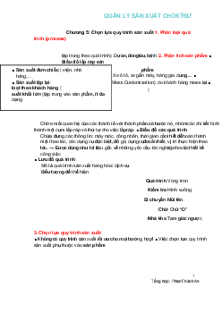 Lý thuyết bài giảng môn học Quản lý sản xuất nội dung chương 5: Chọn loại quy trình sản xuất