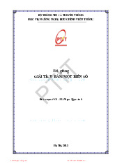 Bài giảng Giải tích hàm một biến số môn Giải tích | Học viện Công Nghệ Bưu Chính Viễn Thông