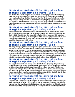 Viết một đoạn văn kể về một sự việc hoặc một hoạt động mà em được chứng kiến hoặc tham gia ở trường - Tập làm văn lớp 3 Cánh diều