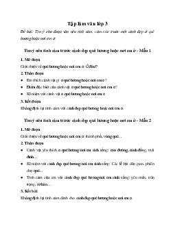 Tìm ý đoạn văn nêu tình cảm, cảm xúc trước một cảnh đẹp ở quê hương hoặc nơi em ở | Tập làm văn lớp 3 Chân trời sáng tạo