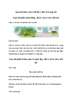 Soạn bài Khu vườn tuổi thơ trang 10| Tiếng việt lớp 2 | Chân trời sáng tạo