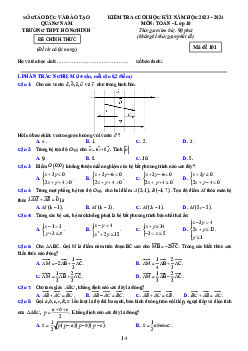 Đề học kì 1 Toán 10 năm 2023 – 2024 trường THPT Hồ Nghinh – Quảng Nam