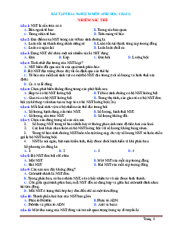TOP 15 Câu hỏi trắc nghiệm Sinh học 9 bài 8: Nhiễm sắc thể (có đáp án)