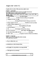 Tổng hợp tài liệu Progress Test 1 ôn tập tiếng anh cơ bản 2| Học viện tài chính