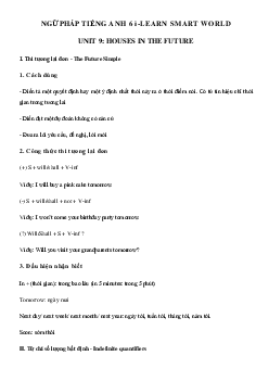 Ngữ pháp unit 9 lớp 6 Houses in the future - Smart World