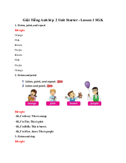 Unit Starter: Hello! - Lesson 1 SGK Tiếng anh 2 Family and Friends