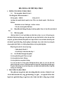 Đề cương ôn tập kinh tế vi mô