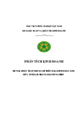 Tiểu luận Phân tích nhóm chỉ tiêu tài chính phản ánh mức sinh lời trong doanh nghiệp môn Phân tích kinh doanh - Học viện nông nghiệp Việt Nam