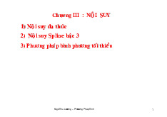 Chương 3: Nội suy | Bài giảng môn Phương pháp tính và matlab CTTT | Đại học Bách khoa hà nội