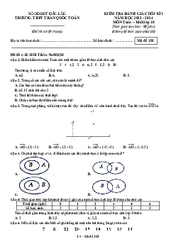 Đề cuối kì 1 Toán 10 năm 2023 – 2024 trường THPT Trần Quốc Toản – Đắk Lắk