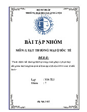 Bài tập nhóm Bồi thường thiệt hại theo quy định của CISG môn Luật thương mại quốc tế | Trường Đại học Luật Hà Nội