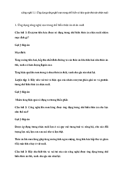 Giải Công nghệ 11 Bài 11: Ứng dụng công nghệ cao trong chế biến và bảo quản thức ăn chăn nuôi | Cánh diều