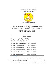 Chính sách tài khóa và chính sách tiền tệ của chính phủ Mỹ trước và sau khủng hoảng năm 2008 | Bài tập môn Kinh tế vĩ mô