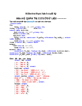 Kiểm tra thực hành cuối kỳ | Cơ sở dữ liệu | Trường Đại học Công nghiệp TP.HCM