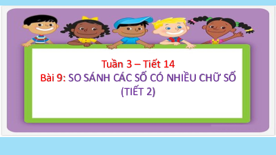 Bài giảng điện tử môn Toán 4 | Tuần 3 bài 9- So sánh các số có nhiều chữ số (t2) | Cánh diều