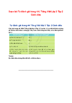 Soạn bài Tự đánh giá trang 44 | Tiếng Việt Lớp 3 Tập 2 Cánh diều