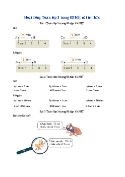 Giải SGK môn Toán 3 - Bài 30: Mi - li - mét   | Kết nối tri thức