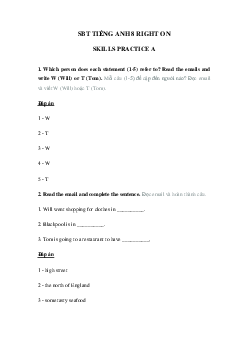 Sách bài tập Right on 8 Skill practice A