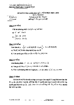 Đề thi cuối học kỳ 2 Toán 9 năm 2020 – 2021 phòng GD&ĐT Quận 4 – TP HCM