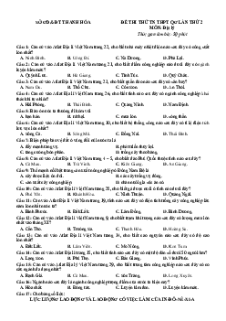 Đề thi thử THPT QG môn Địa 2022 Sở GD Thanh Hóa (có lời giải chi tiết) - lần 2