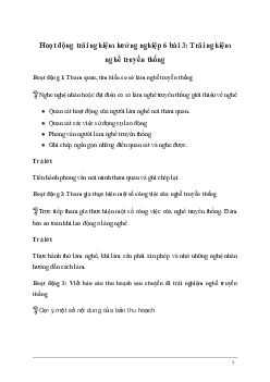 Giải Hoạt động trải nghiệm 6: Trải nghiệm nghề truyền thống | Kết nối tri thức