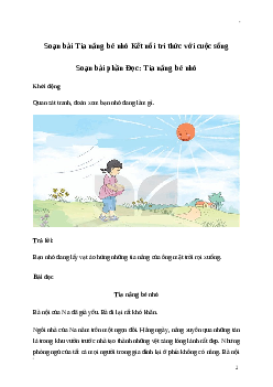 Soạn bài: Tia nắng bé nhỏ Tiếng Việt 3 | Kết nối tri thức