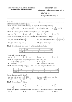 Đề ôn thi học kỳ 2 Toán 10 năm 2021 – 2022 trường THPT Võ Thành Trinh – An Giang