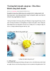 Ý tưởng kinh doanh sáng tạo - Chìa khóa thành công kinh doanh môn Business and Technology | Trường Đại học Kinh doanh và Công nghệ Hà Nội