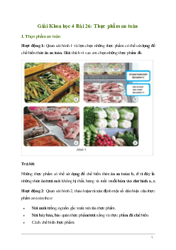 Giải Khoa học lớp 4 Bài 26: Thực phẩm an toàn | Kết nối tri thức