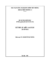 Đề cương Kỹ thuật Siêu cao tần môn Lý thuyết trường điện tử và siêu cao tần | Học viện Công Nghệ Bưu Chính Viễn Thông