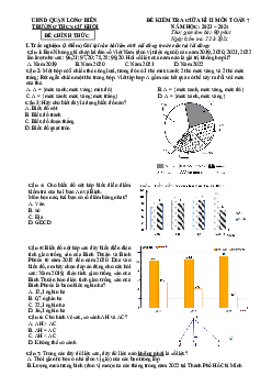 Đề thi giữa kì 2 Toán 7 năm 2023 – 2024 trường THCS Cự Khối – Hà Nội