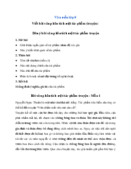 Văn mẫu lớp 8: Viết bài văn phân tích một tác phẩm (truyện) Ngữ Văn 8 | Kết nối tri thức