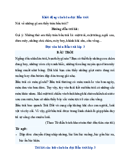 Giải SGK Tiếng Việt 3 Bài 1: Bầu trời - Phần đọc | Kết nối tri thức