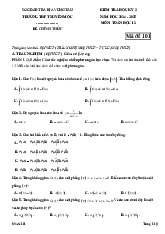 Đề cuối học kỳ 2 Toán 12 năm 2024 – 2025 trường THPT Xuyên Mộc – BR VT