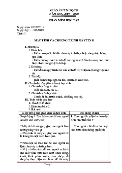 Giáo Án Tin Học 8 Cả Năm Chương Trình Chuẩn 2 Cột năm học 2019-2020