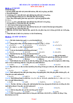 Đề cương ôn tập học kỳ 2 năm học 2022-2023 môn hóa học 12